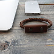 Украшения handmade. Livemaster - original item Leather bracelet charging cable for iPhone. Handmade.