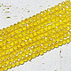 Beads 60 pcs Faceted 4/3 mm Yellow transparent, Beads1, Solikamsk,  Фото №1