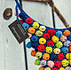 Bib necklace knitted jewelry necklace colorful necklace bright necklac, Necklace, Kiev,  Фото №1