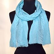 Аксессуары handmade. Livemaster - original item Silk scarf blue women`s autumn demi-season silk scarf. Handmade.