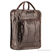 Сумки и аксессуары handmade. Livemaster - original item Кожаный рюкзак-сумка "Майкл" (тёмно-коричневый антик). Handmade.