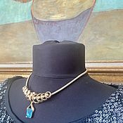 Винтаж handmade. Livemaster - original item Daisies and cornflowers. Necklace under the neck. The 1950s.. Handmade.