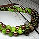 Necklace beads natural stone brown green. Necklace. Beaded jewelry by Mariya Klishina. Online shopping on My Livemaster.  Фото №2
