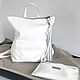 backpack white leather urban medium with pockets and cosmetic bag. Backpacks. BagsByKaterinaKlestova (kklestova). Online shopping on My Livemaster.  Фото №2