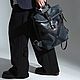  FS leather backpack grey/blue. Backpacks. Shampi Bags. My Livemaster. Фото №4