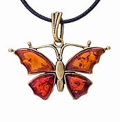 Украшения handmade. Livemaster - original item Amber Butterfly Pendant Talisman Gift for a Girl Woman. Handmade.