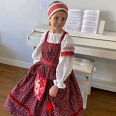 Русский стиль ручной работы. Ярмарка Мастеров - ручная работа Русский сарафан , рубаха, пояс. "Анюта". Handmade.