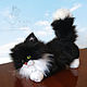 Черно-белый котенок Малыш Реалистичная игрушка. Мягкие игрушки. Morya Toys. магазин Марины Еретновой. Ярмарка Мастеров.  Фото №5