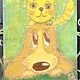 Painting children's oil pastel cat and dog 'Friends' 297h420 mm. Pictures. Larisa Shemyakina Chuvstvo pozitiva (chuvstvo-pozitiva). Интернет-магазин Ярмарка Мастеров.  Фото №2