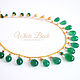 Necklace with green onyx, set, gilding. Necklace. White Book. Online shopping on My Livemaster.  Фото №2