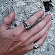 Order Silver men's skull ring 'Ghost rider'. Unusual Gemstone Jewelry. Livemaster. . Rings Фото №3