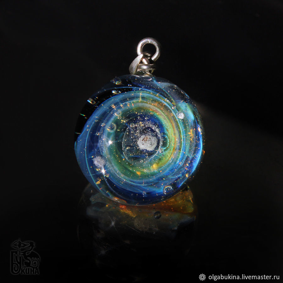 Pendant ball galaxy Star mist. Lampwork Glass Universe Space, Pendant, Moscow,  Фото №1