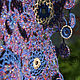 Openwork shawl Blue-purple with gold. Shawls. Джемпера, шапки, палантины от 'Azhurles'. My Livemaster. Фото №4