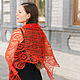 Stole Coral reef openwork knitted linen, Wraps, Borskoye,  Фото №1