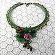 Order necklace 'Rose' . Braided macrame necklace with beads. IrinaSkripkaMBeads. Livemaster. . Necklace Фото №3