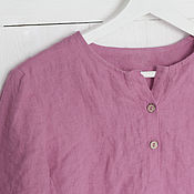 Одежда handmade. Livemaster - original item Dusty pink blouse made of 100% linen. Handmade.
