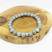 Украшения handmade. Livemaster - original item Bracelet made of beads gray-green quartz 17.5. Handmade.