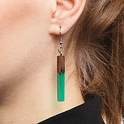 Украшения handmade. Livemaster - original item Straight Green earrings. Handmade.
