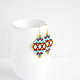 Small diamond earrings made of beads in ethnic style. Earrings. Handmade by Svetlana Sin. My Livemaster. Фото №5