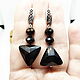 Order Earrings Black Asymmetry. Selberiya shop. Livemaster. . Earrings Фото №3