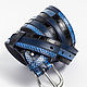 Black Blue Leather belt, Straps, Ivanovo,  Фото №1