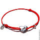 Love in the Heart bracelet, 925 silver, Bracelet thread, Moscow,  Фото №1