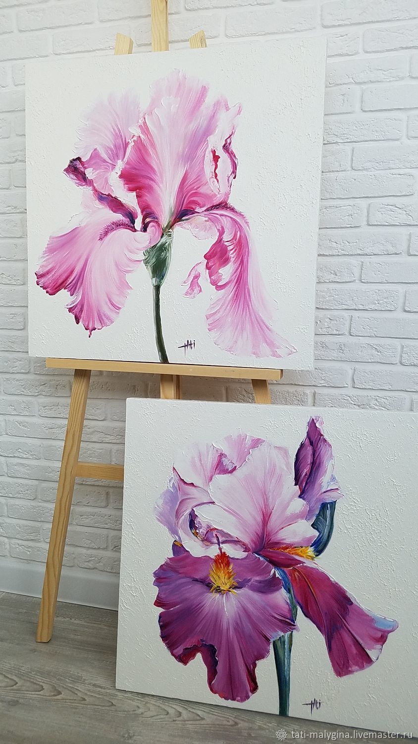 Картина маслом Нежный Ирис. Картина в интерьер. Картина с ирисами на ...