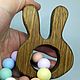 Order Teething toy with wooden beads silicone Rabbit. Shop Grizunok teether. Livemaster. . Stuffed Toys Фото №3