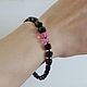 Bracelet made of black and crimson spinel cube and 925 sterling silver. Bead bracelet. marusjy. My Livemaster. Фото №4