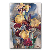 Картины и панно handmade. Livemaster - original item Painting Iris yellow - watercolor. Handmade.