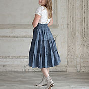 Одежда handmade. Livemaster - original item Linen skirt with corset belt /70 cm. Handmade.