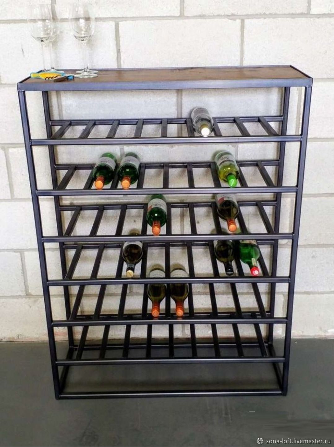 Стеллажи: Стеллаж Лофт винный (для бутылок) в интернет-магазине на ...