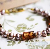 Украшения handmade. Livemaster - original item Bracelet No. №7, lavender pearls, lampwork beads.. Handmade.