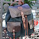 Women's Arlette backpack made of leather and wool, Backpacks, St. Petersburg,  Фото №1