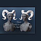 Рога козел Демон Мужская голова БЖД куклы 3D модель для 3D печати STL, 3D-печать, Москва,  Фото №1