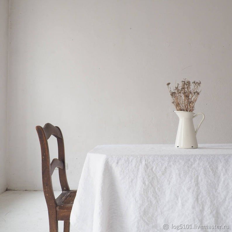 Скатерть белая на стол для кухни