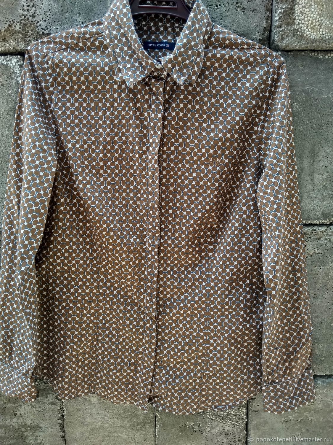  shirt with a pattern, ,100% cotton, vintage, Vintage clothing, Novorossiysk,  Фото №1