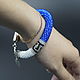 Harness bracelet knitted beaded Greek pattern red blue. Bead bracelet. KOTiYA. My Livemaster. Фото №5