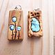 Wooden pendant with turquoise. Pendant. Woollywood_woodcarving. My Livemaster. Фото №6