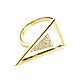 Order Triangle ring with cubic zirconia, gold ring in the form of a triangle. Irina Moro. Livemaster. . Rings Фото №3