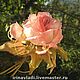 Silk flowers.Brooch (hairpin) PINK ROSE . Natural silk, Brooches, Rostov-on-Don,  Фото №1