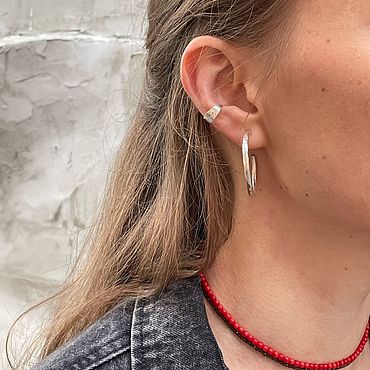 Серьги кольца из серебра или золота. . Украшения ручной работы - Ярмарка Мастеров Украшения ручной работы. Ярмарка Мастеров - ручная работа Серьги кольца из серебра или золота. Handmade.