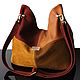  Genuine Leather Patchwork Bag, Crossbody bag, Bordeaux,  Фото №1