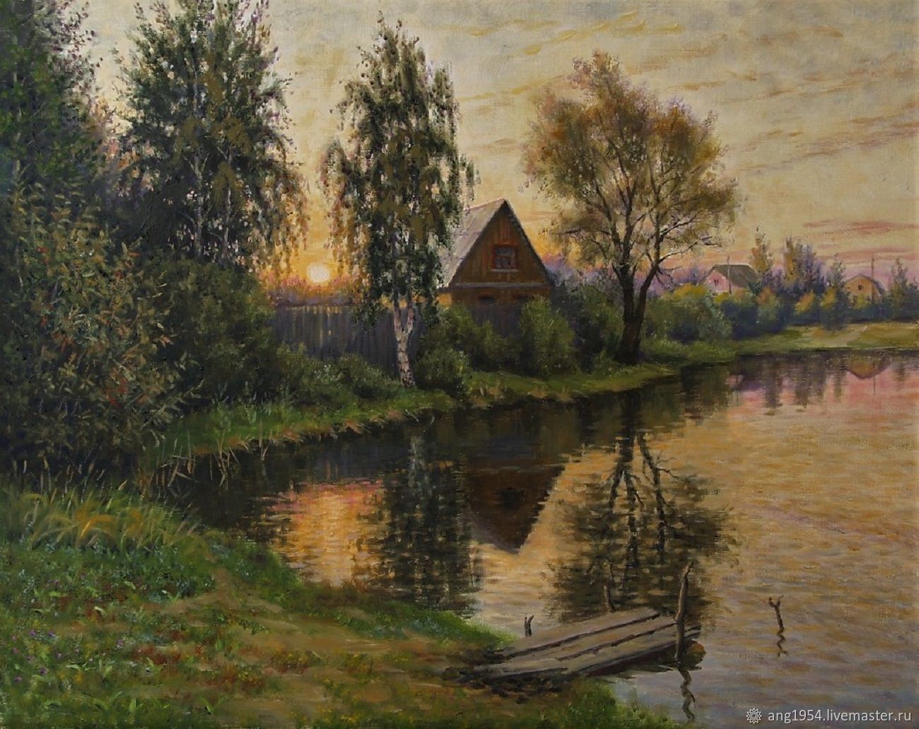 Деревня осень живопись Гладышев