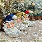 Сувениры и подарки handmade. Livemaster - original item Christmas decorations: Month red, blue, gold. Handmade.