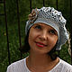 Summer women's openwork beret crochet lace beret with a flower blue. Berets. Джемпера, шапки, палантины от 'Azhurles'. Online shopping on My Livemaster.  Фото №2