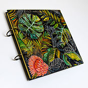 Канцелярские товары handmade. Livemaster - original item Copy of Sketchbook wood cover 22x22sm "Sleeping fox". Handmade.