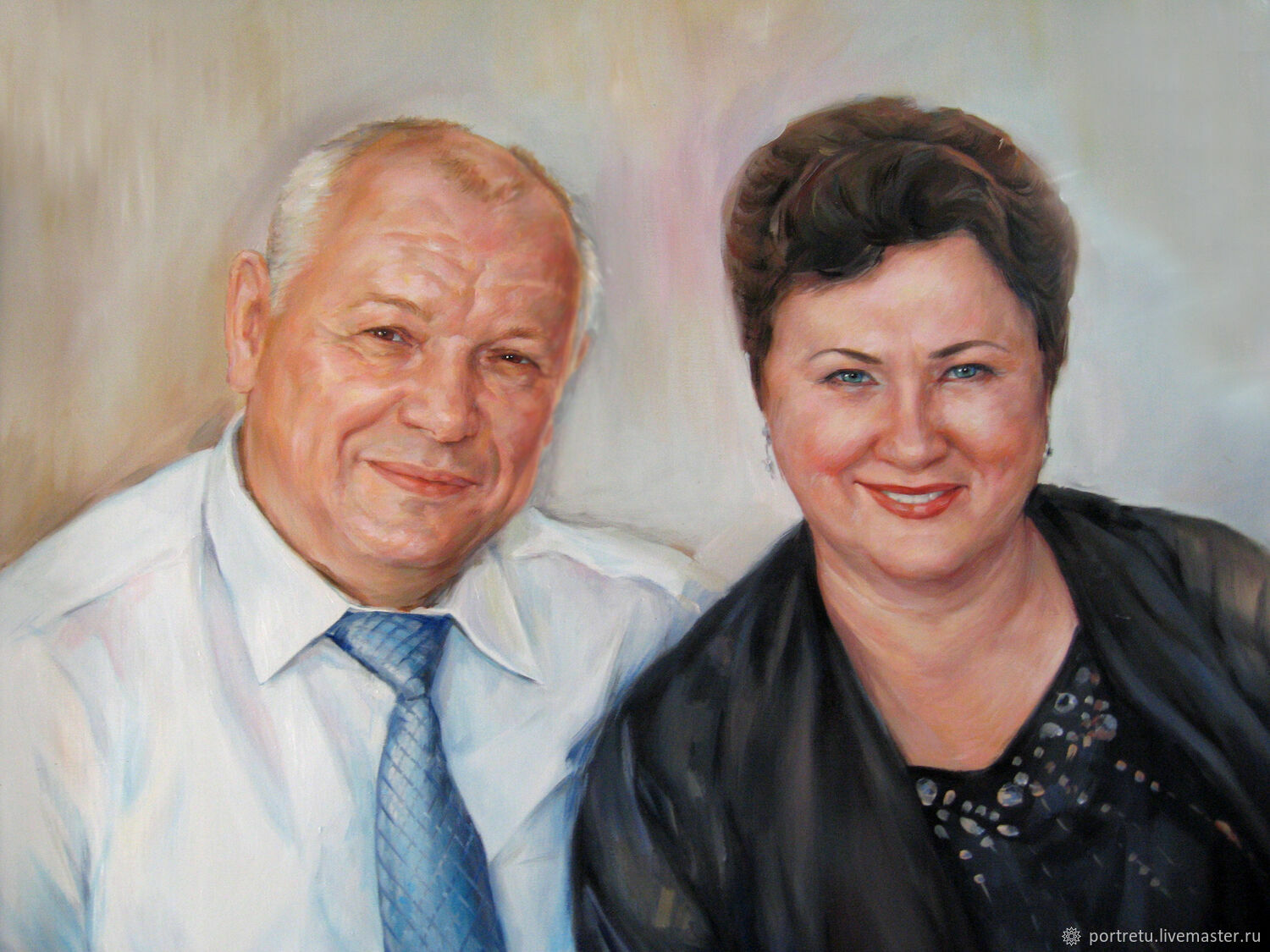 Портрет маслом пожилая пара