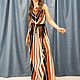 Sleeveless Striped Maxi Strap Dress, Boho Style Sundress, Slit Dress. Sundresses. MUZA. Online shopping on My Livemaster.  Фото №2
