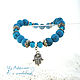Order Turquoise bracelet charm Hamsa (Hand of Fatima). AfricaForever. Livemaster. . Earrings Фото №3